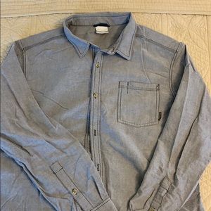 denim-look cotton long sleeve work shirt